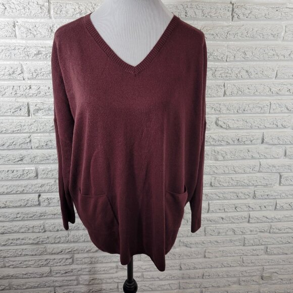 Denim Co Womens Sweater XLP Long Dolman Sleeve Purple Soft Acrylic PUR13E - Picture 1 of 10